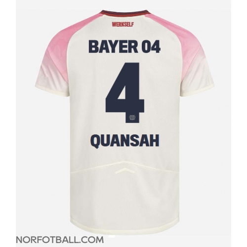 Billige Fotballdrakt Bayer Leverkusen Jarell Quansah #4 Replika Bortedrakt 2025-26 Kortermet Billige Fotballdrakt Bayer Leverkusen Jarell Quansah #4 Replika Bortedrakt 2025-26 Kortermet